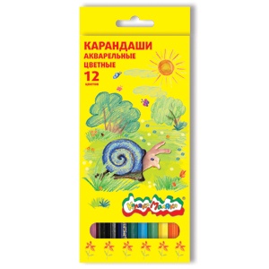 карандаши 12цв. акварельные  какм12  /каляка-маляка