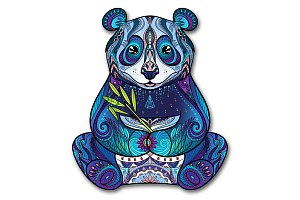 контурный пазл 107 панда с веткой деревянный hd20012 /hobby day