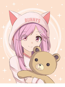 пакет бумажный 18*23*10 девочка с мишкой, ламинированный, пкп-4227 /miland фото