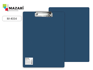 планшет а4 с верхним зажимом пластиковый 1,5мм синий м-4034 /mazari
