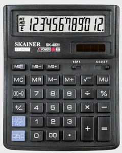 калькулятор 12р 2п (143*192*39.5 мм) skainer sк-482ii изображение калькулятор 12р 2п (143*192*39.5 мм) skainer sк-482ii