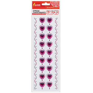 стразы самоклеящиеся сердце, 6-15 мм, 80 шт., розовые/красные, 661399 /островсокр стразы самоклеящиеся сердце, 6-15 мм, 80 шт., розовые/красные, 661399 /островсокр