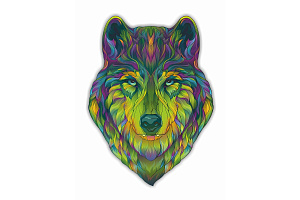 контурный пазл 102 изумрудный волк деревянный hd20019 /hobby day