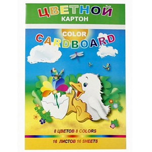 картон а4, 8цветов, 16листов, утенок, цк2012 /лилия изображение картон а4, 8цветов, 16листов, утенок, цк2012 /лилия