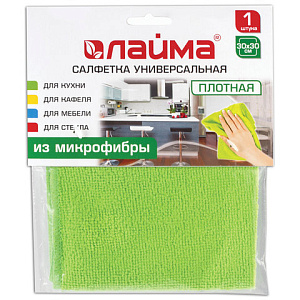 салфетка из микрофибры 30*30см универсальная, зеленая 603932 /лайма