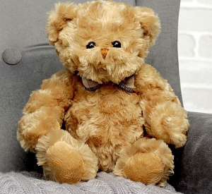 игрушка мягкая медвежонок в бабочке, 15см ассорти, ат365186 /lapkin