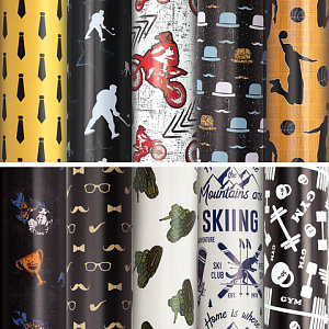 бумага упаковочная 70*100см for men, 105г/м2, ассорти, 591914 /золотаясказка изображение бумага упаковочная 70*100см for men, 105г/м2, ассорти, 591914 /золотаясказка фото