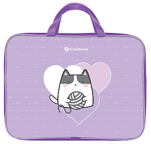 папка с ручками а4  meow power, тканевая на  молнии, +карман, птртмр-мпр /scформат