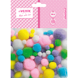 помпоны 100шт разноразмерные разноцветные 8000806 /devente