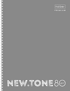 тетрадь а4 80л на гребне newtone pastel серый жемчуг, линия 80т4ла2гр_05054 /hatber