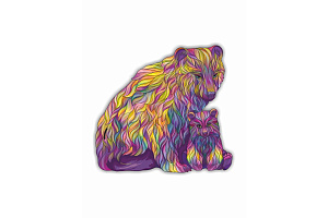 контурный пазл 102 медведица с медвежонком деревянный hd20020 /hobby day