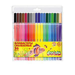 фломастеры 36цв каляка-маляка, вент. колпачки, блистер фкм36 изображение фломастеры 36цв каляка-маляка, вент. колпачки, блистер фкм36