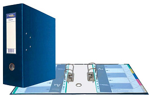 орднер 125мм с  pvc,  торцкарман,  два механизма синий 251541 1684 /expert