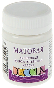 акрил матовый белый 50мл 14328104 /decola