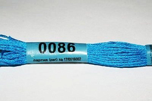 нитки для вышив. мулине х/б 8м №0086 ярко-синий /gamma