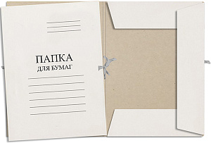 папка на завязках белая 380-390г/м2, мелованная  3077414, п3 45/97м /dev, эврика