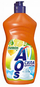 средство для мытья посуды 450мл лимон /aos изображение средство для мытья посуды 450мл лимон /aos