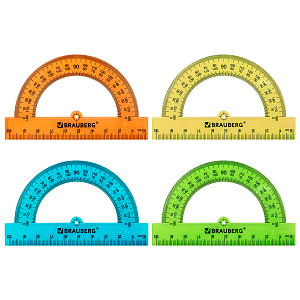 транспортир средний 10см ассорти неон 210847 /br