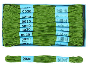нитки для вышив. мулине х/б 8м №0030 травяной /gamma