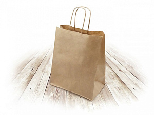 пакет из крафт-бумаги 26*15*35см ориджинал,  крученая ручка, 39133-112  фото