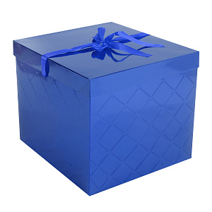 коробка подарочная 22*22*22 ромб, синий 242499 /кокос фото