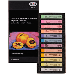 пастель сухая художественная 12цв старый мастер. яркие цвета 2309195 /гамма