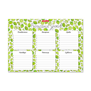 расписание уроков а4 яркие дольки 53170 /ек