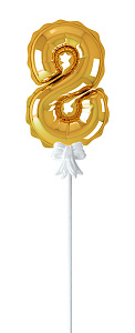 шар-самодув цифра 8  18см золото, фольга fbz-03 /boomzee