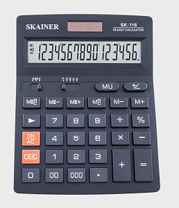 калькулятор skainer sк-116 16 разрядов 2питания 2памяти 00 140*176*45 изображение калькулятор skainer sк-116 16 разрядов 2питания 2памяти 00 140*176*45