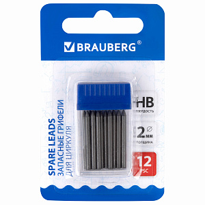 набор грифелей для циркулей 12шт, длина 24мм, 2мм, блистер 210805 /br