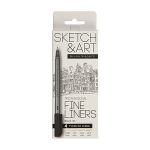 набор 4 линеров sketch&art, (0.05, 0.1, 0.2, 0.3) черные, 36-0031 /bv