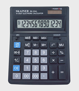 калькулятор skainer sк-554l 14 разрядов 2п (ан. cit sdc-554) большой (157*200*32мм) изображение калькулятор skainer sк-554l 14 разрядов 2п (ан. cit sdc-554) большой (157*200*32мм)