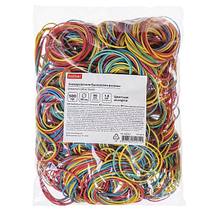 резинки банковские 500г d-50мм, цветные, 083972 /hatber изображение резинки банковские 500г d-50мм, цветные, 083972 /hatber