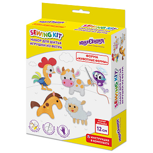 набор для шитья из фетра животные фермы 4игрушки 664736 /юнл