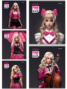 тетрадь  48л клетка  pink & black. мо, т48-2552 /пп