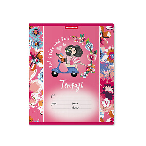тетрадь 18л линейка flower scooter 54206 /полиг