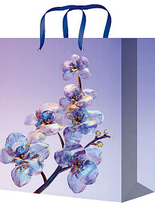 пакет бумажный 18*23*8 стеклянные цветы, ламинированный, пкп-4215 /optima фото