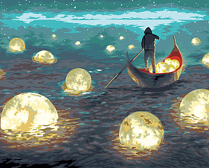 набор для раскраска по номерам 40*50 в волшебном сне, со светодиодами, pnb/pldd-180 /фрея