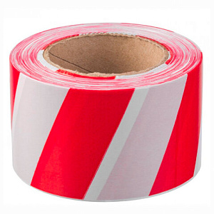 лента сигнальная красно-белая 75мм*200м 200/75