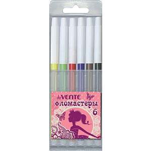 фломастеры 6цв fast or last с невент.колпачком в  пластик/к  5080522 /devente