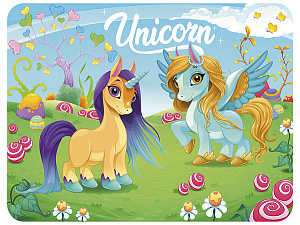 покрытие на стол для лепки а3 32*43см единороги, пластик, нпд-2 /пчелка изображение покрытие на стол для лепки а3 32*43см единороги, пластик, нпд-2 /пчелка