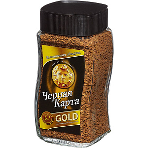 кофе растворимый черная карта "gold" сублимированный  95г, стекл. банка