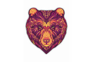 контурный пазл 100 огненный медведь деревянный hd20016 /hobby day