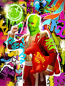 набор для раскрашивавния по номерам 30*40 граффити хк-6844 /рыжий кот