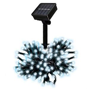 эл.гирл. 100л светодиоды на солнечной батарее, белая, с контроллером 8реж, 10м dl-1002 изображение эл.гирл. 100л светодиоды на солнечной батарее, белая, с контроллером 8реж, 10м dl-1002