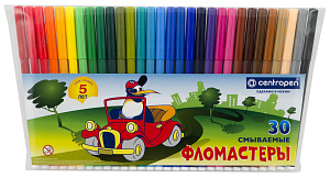 фломастеры 30цв пингвины, смываемые, вент.колпачки, 7790-3086 /centropen изображение фломастеры 30цв пингвины, смываемые, вент.колпачки, 7790-3086 /centropen