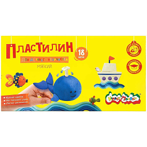 пластилин 18цв. + стек 270г пкм18-п /каляка-маляка изображение пластилин 18цв. + стек 270г пкм18-п /каляка-маляка
