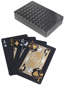 карты 54шт игральные черные классический стиль, пластик ин-4387 /miland