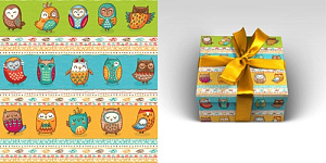 бумага упаковочная 70*100см совушки 90г/м2 10-05-0067 /miland изображение бумага упаковочная 70*100см совушки 90г/м2 10-05-0067 /miland фото