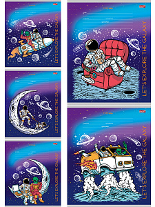 тетрадь 18л  клетка  приключения в космосе. мко, 18-4369 /profit